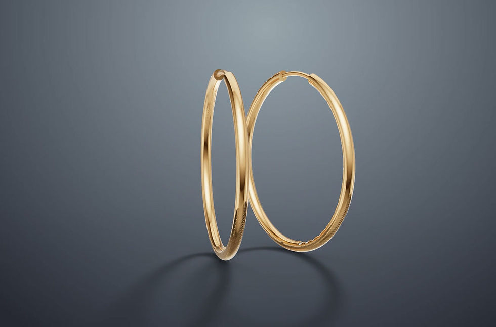 Thumbnail: 14K Gold Hoop Earring 7.0 Ct Lab Grown Diamond