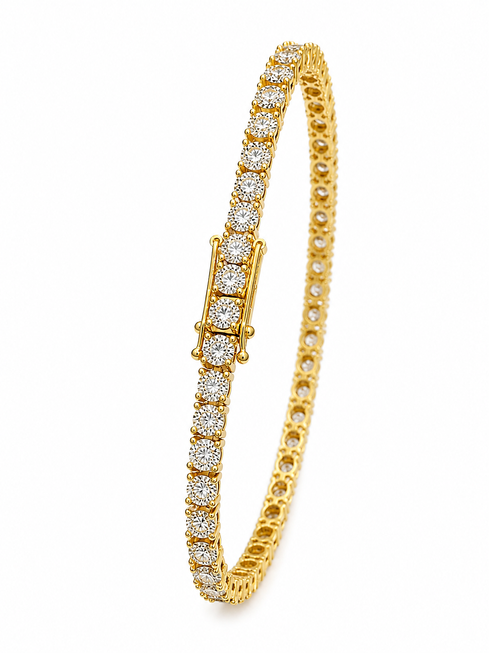 Thumbnail: 14 K  White Gold Bracelet 9.00  CT VS Lab Grown Diamonds