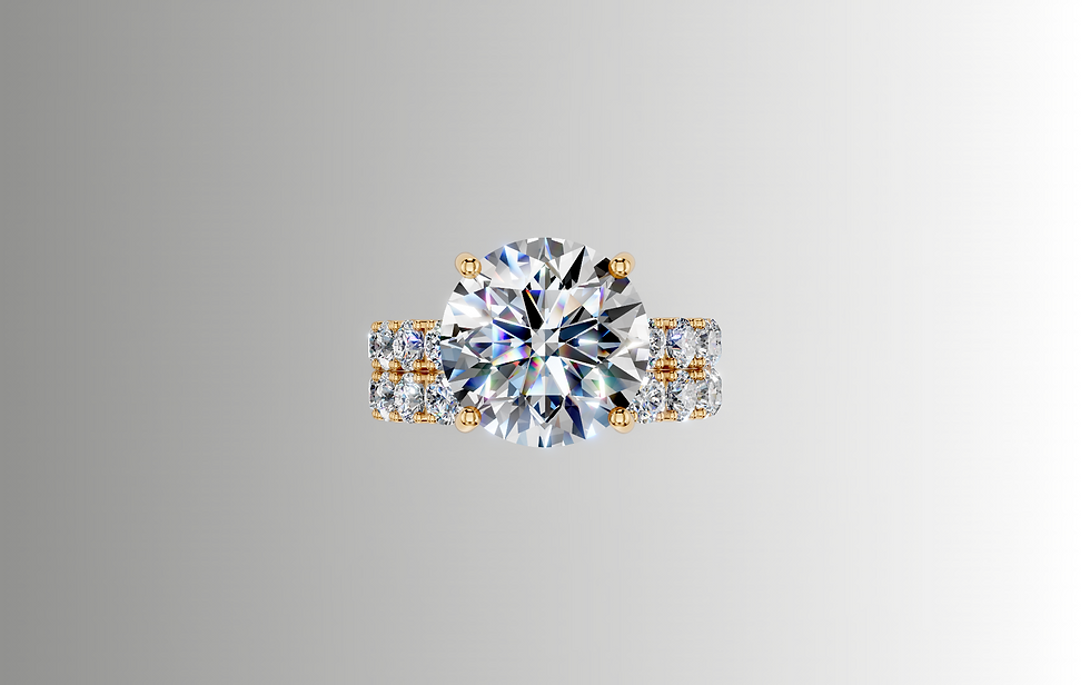 Thumbnail: 14K Gold  9.25 Ct Lab Grown  Diamond Ring , 5.0 Center with 4.25ct Mounting