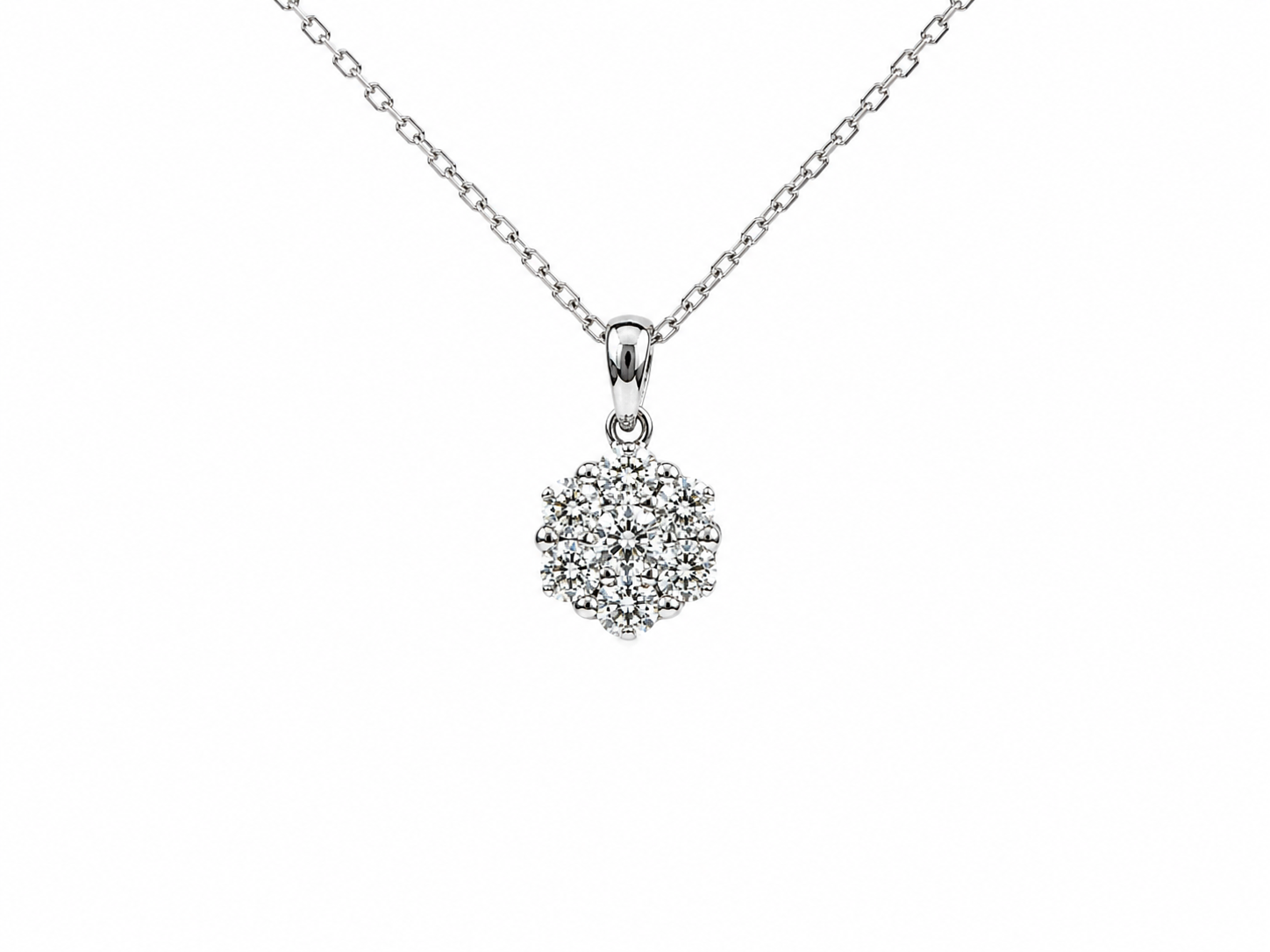 10 K White Gold Pendant 0.75 CT VS Lab Grown Diamonds