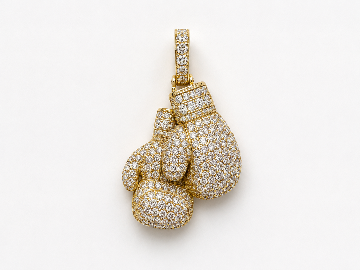 10 Karat Gold Boxing Gloves Pendant 2.75 ct