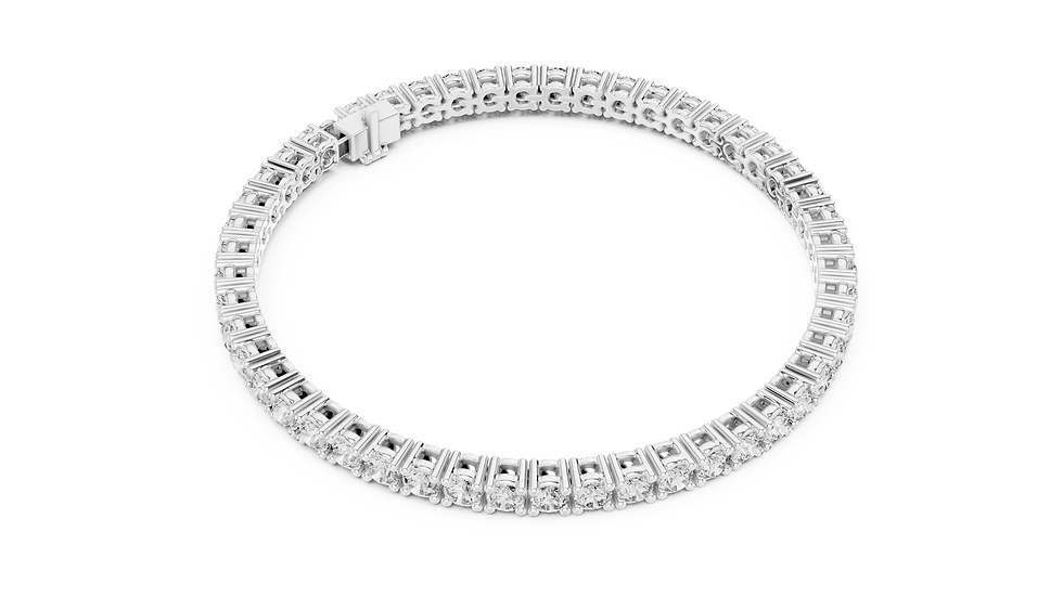Thumbnail: 14 Karat Round Diamond Lab Grown Tennis Bracelet 7.42CTW
