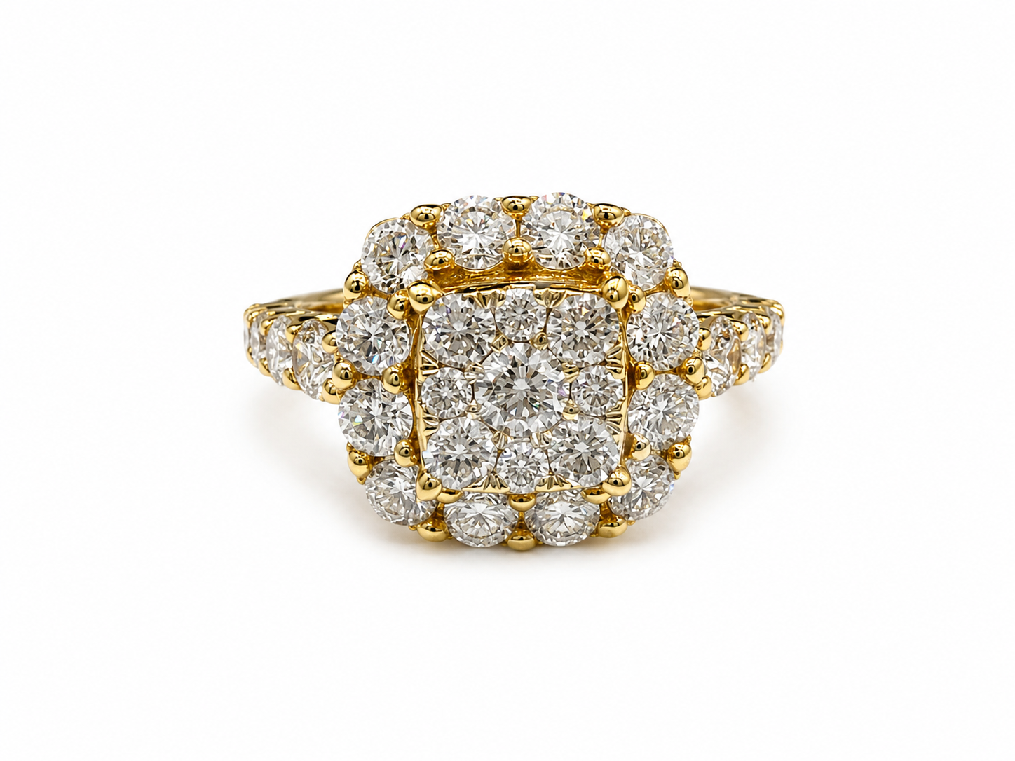 14 K Gold Multi Stone Set 3.11 CT Of Natural Diamonds