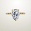 Thumbnail: 14K Gold Lab Grown Pears Shape Diamond Ring 2.0 Center, Total 2.25ctw VS