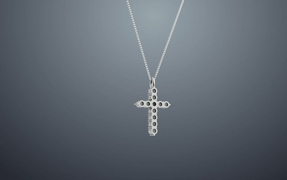 Thumbnail: Sterling Silver Lab Grown Diamond Cross 0.75ctw VS-EF Clarity