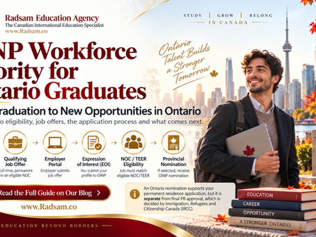 OINP Workforce Priority for Ontario Graduates | Radsam Education Agency