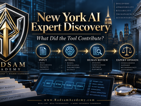 Radsam Academy New York AI expert discovery visual tracing tool input, AI contribution, human review and expert opinion.