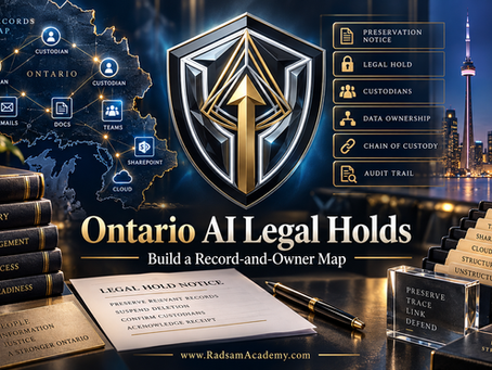 Radsam Academy Ontario AI legal-hold visual mapping records, custodians and ownership.
