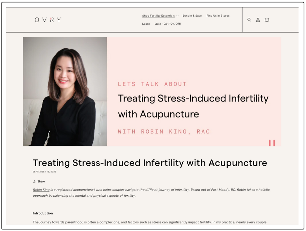 Reducing stress when trying to get pregnant