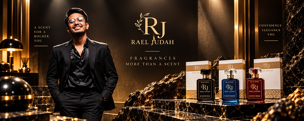 RAEL JUDAH Premium Lifestyle Products fragrance and logo