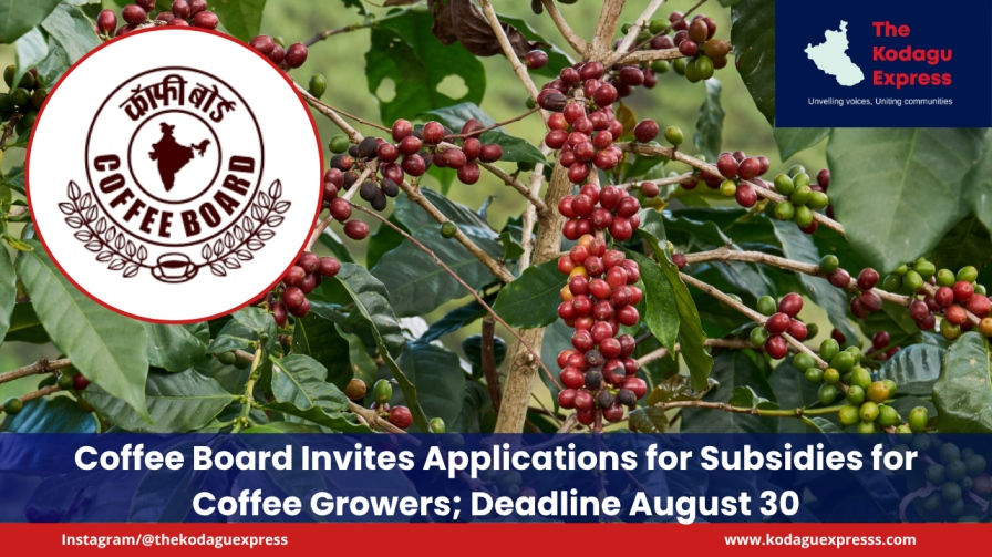 Coffee Board Invites Applications for Subsidies for Coffee Growers; Deadline August 30