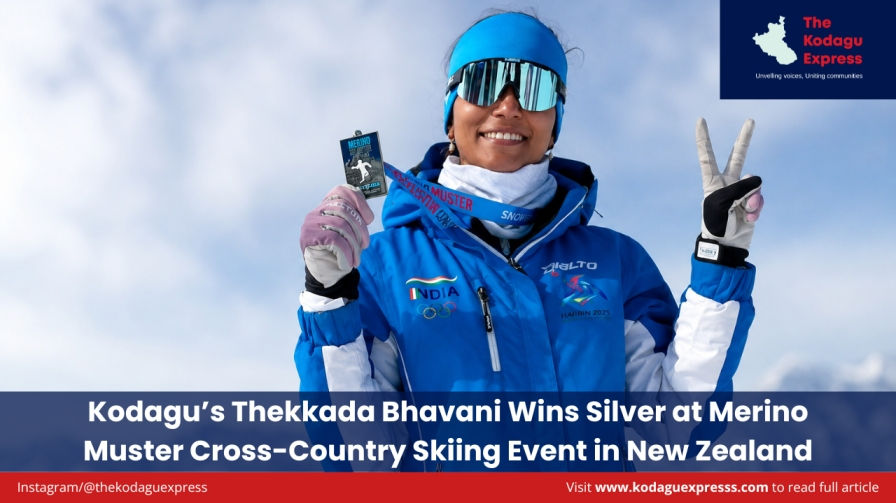 Kodagu’s Thekkada Bhavani Wins Silver at Merino Muster Cross-Country Skiing Event in New Zealand
