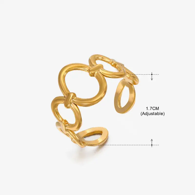 Anillo Dama Diseño Ovalos Ajustable
