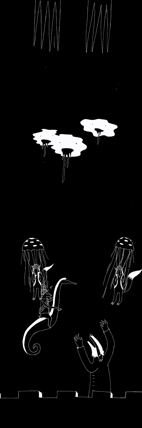 sentenza / noir et blanc / trait / narcoleptique