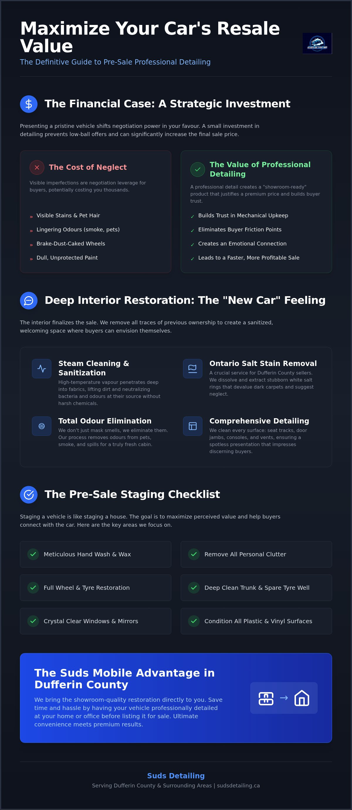 Car detailing before selling vehicle