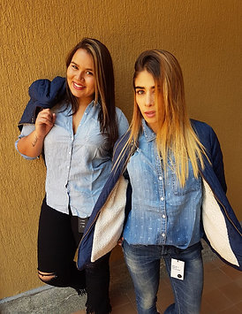 CHAQUETA DE TELA AZUL