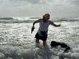 Enjoying the morning surf with ADRI