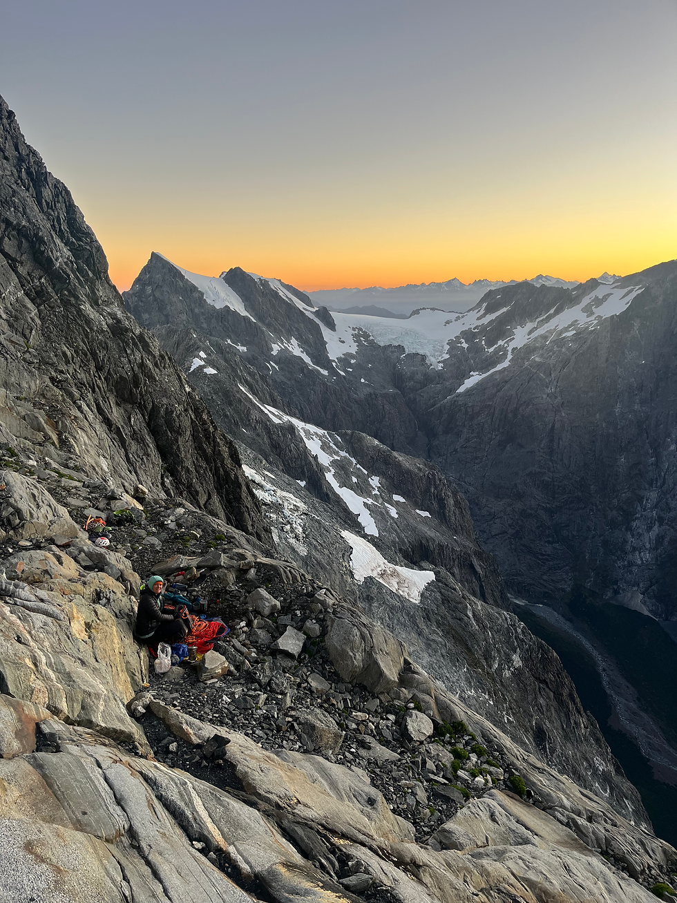 Our second bivi spot on the upper East Face just down from pt 2135