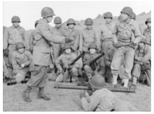Group of U.S Soldiers wearing armor during World War Two. 