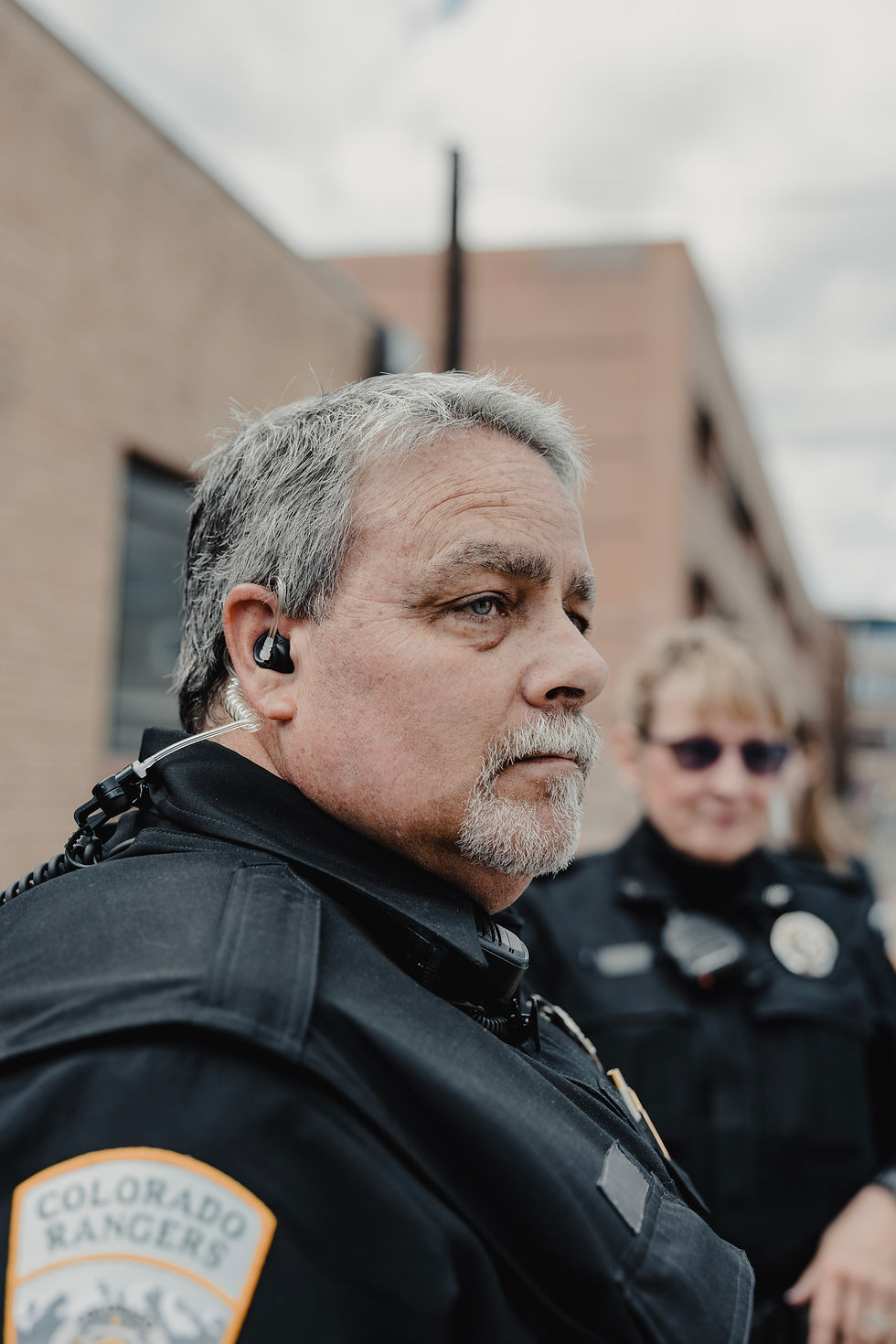 Close-up view of Decibullz Isolation earpiece molded to ear