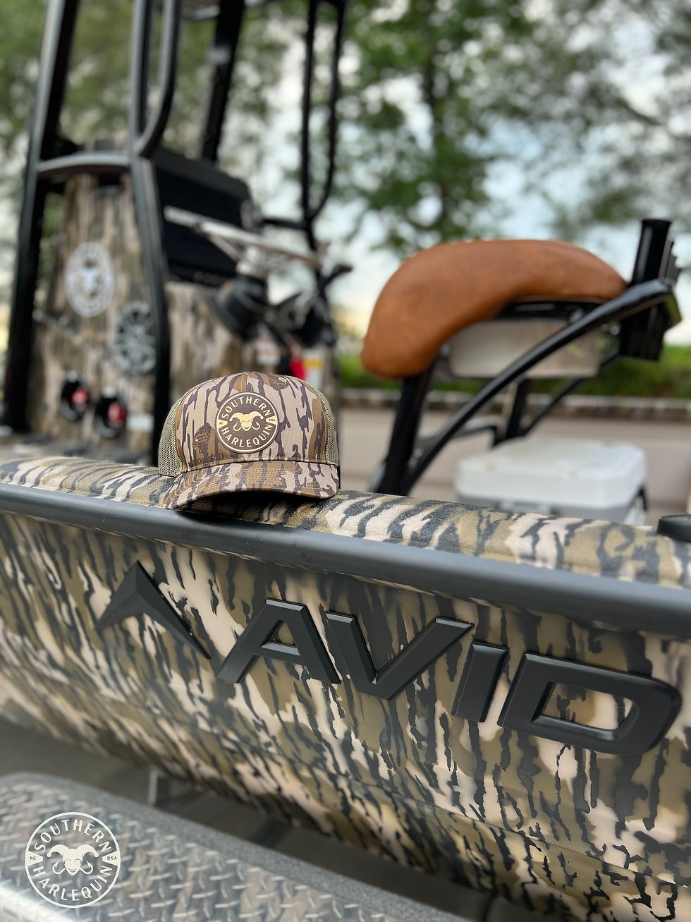 Thumbnail: Southern Harlequin Brown Leather Patch - Mossy Oak Bottomland Camo