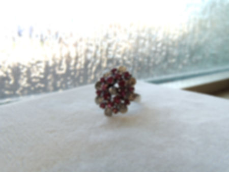 Silver Floral Ruby Ring