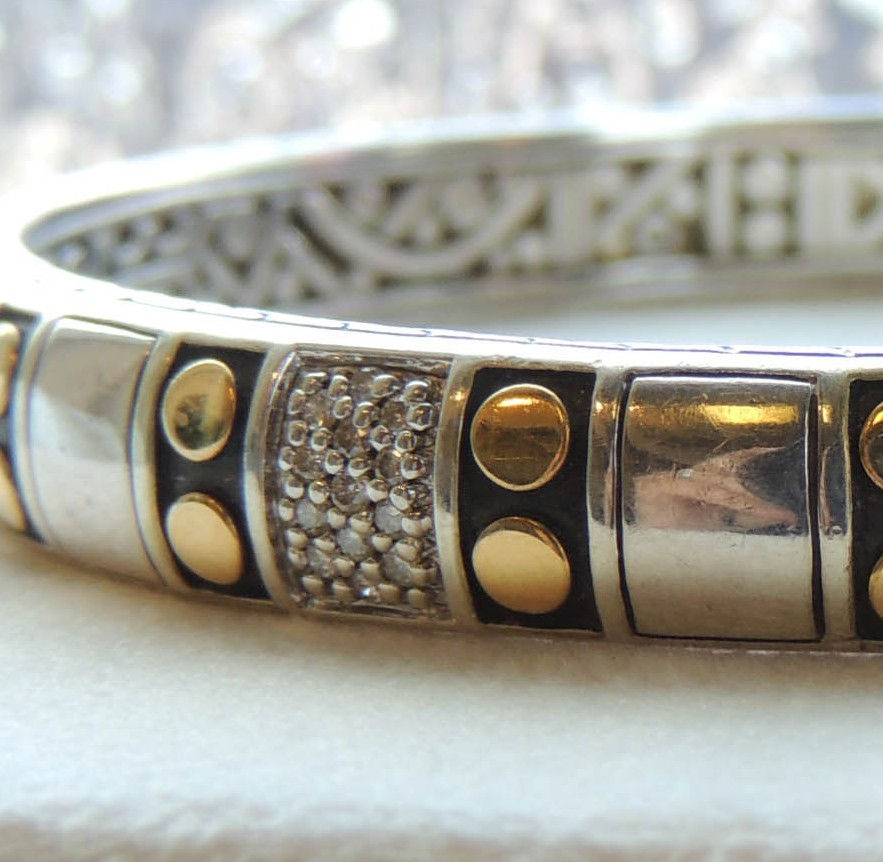 Thumbnail: John Hardy Two-Tone Diamond Bangle