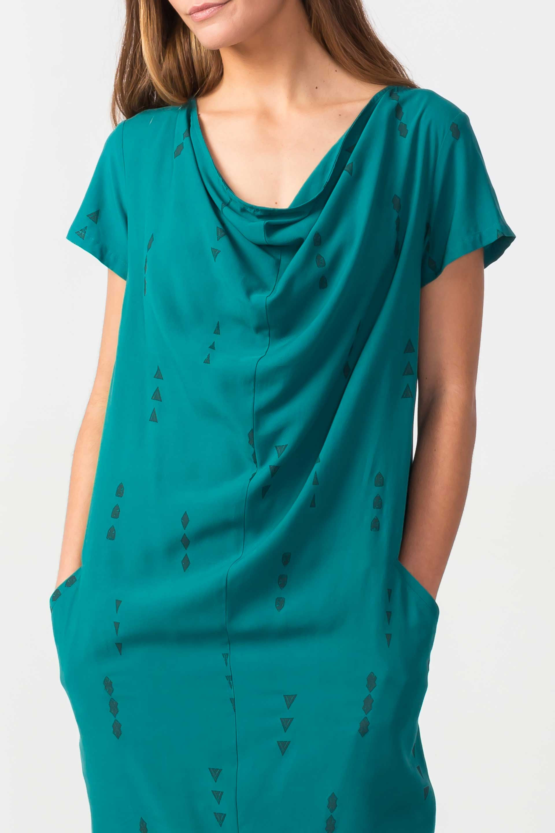 Vestido estampado LEARTZA SKFK verde oscuro