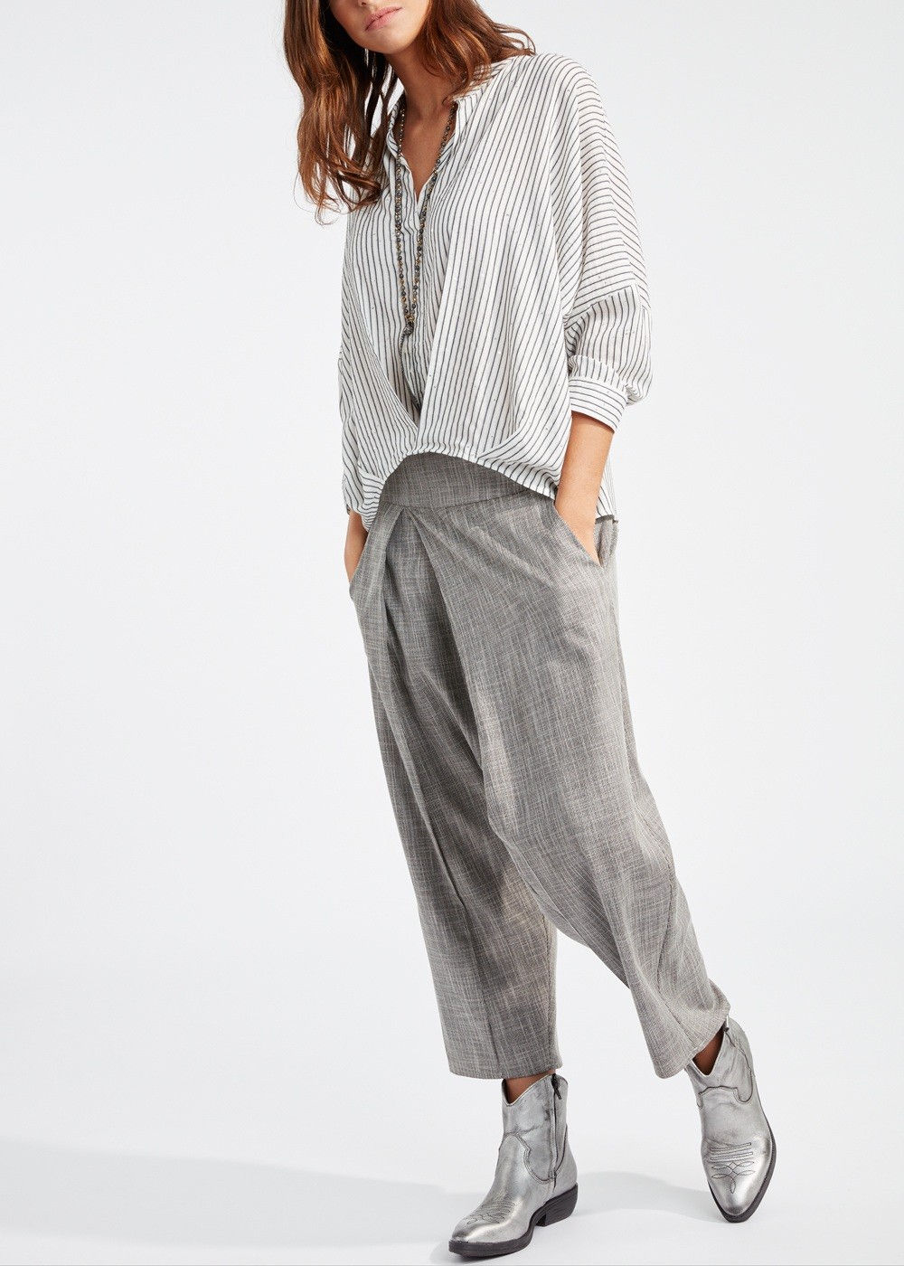 Blusa EMILY LAUREN VIDAL Blanca de listas