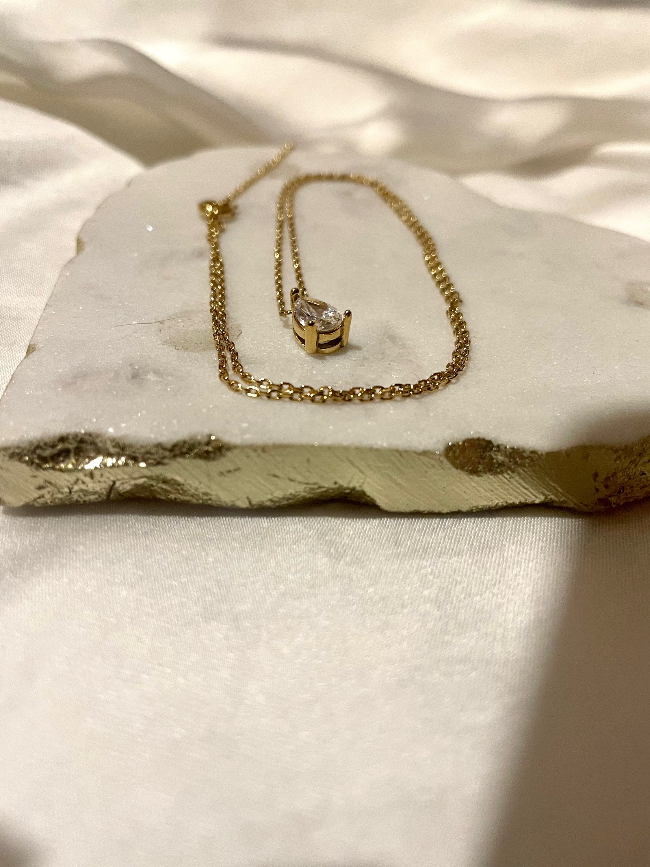Gold Pear Necklace