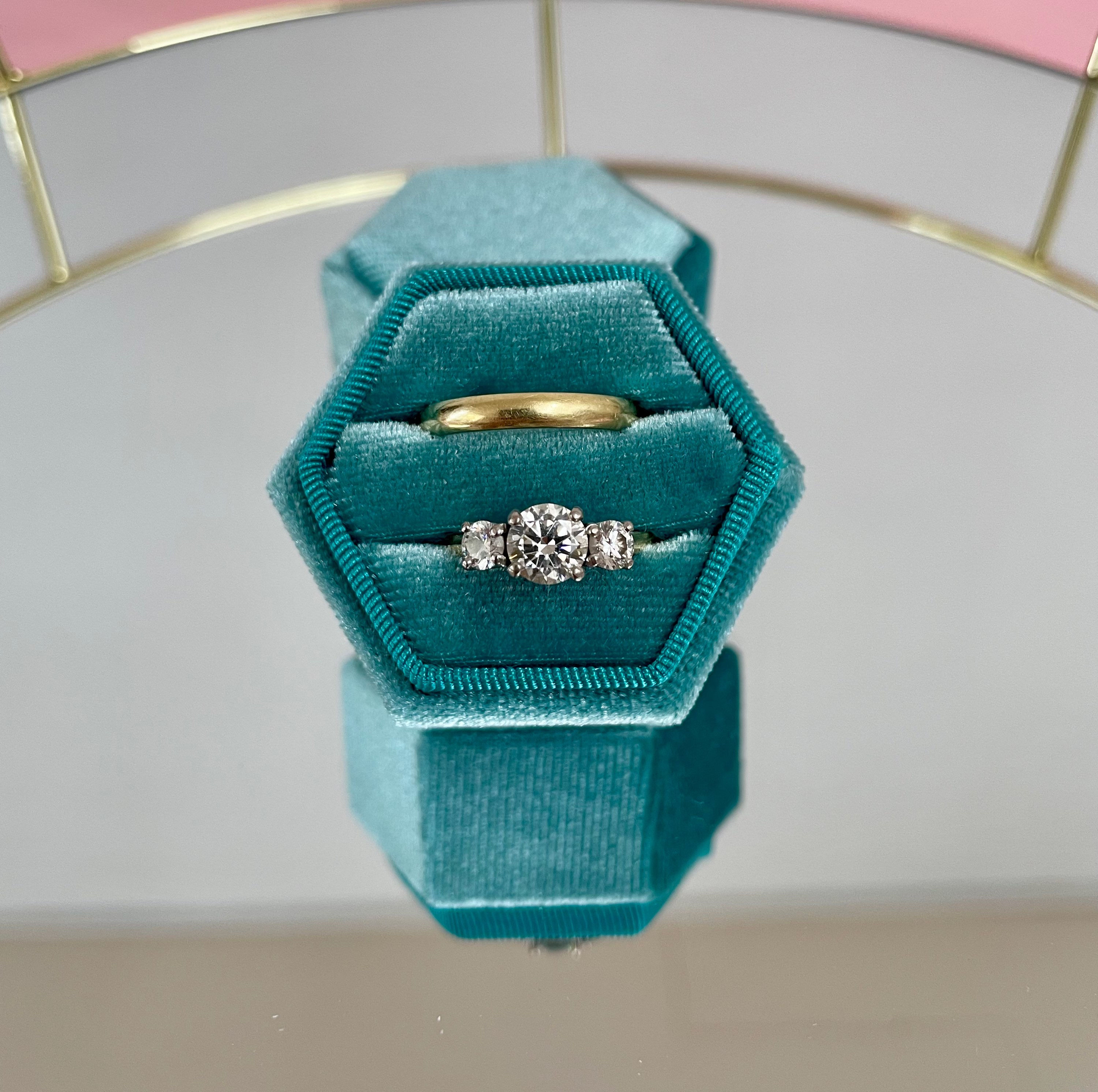 Teal ring box