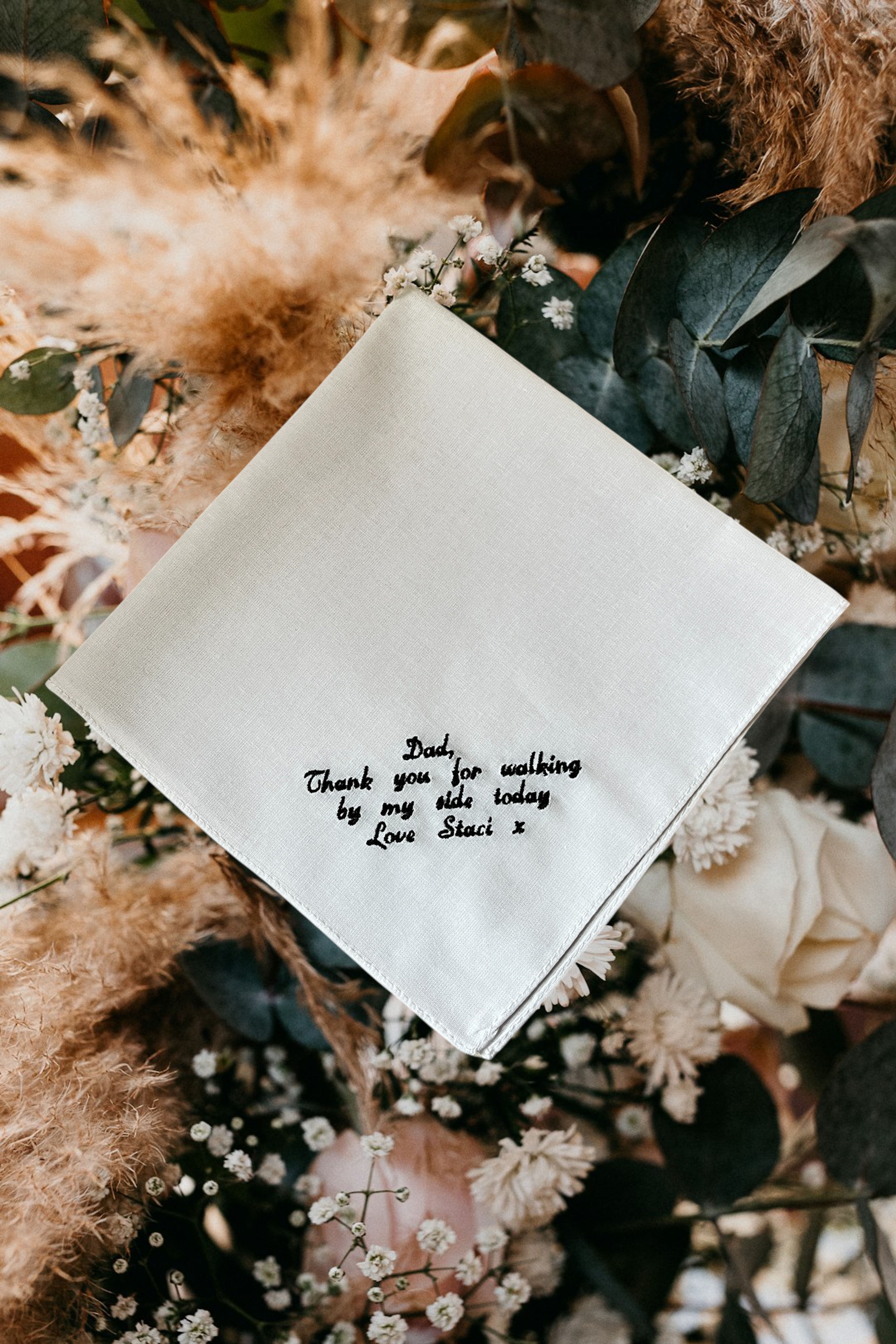 Personalised White Handkerchief