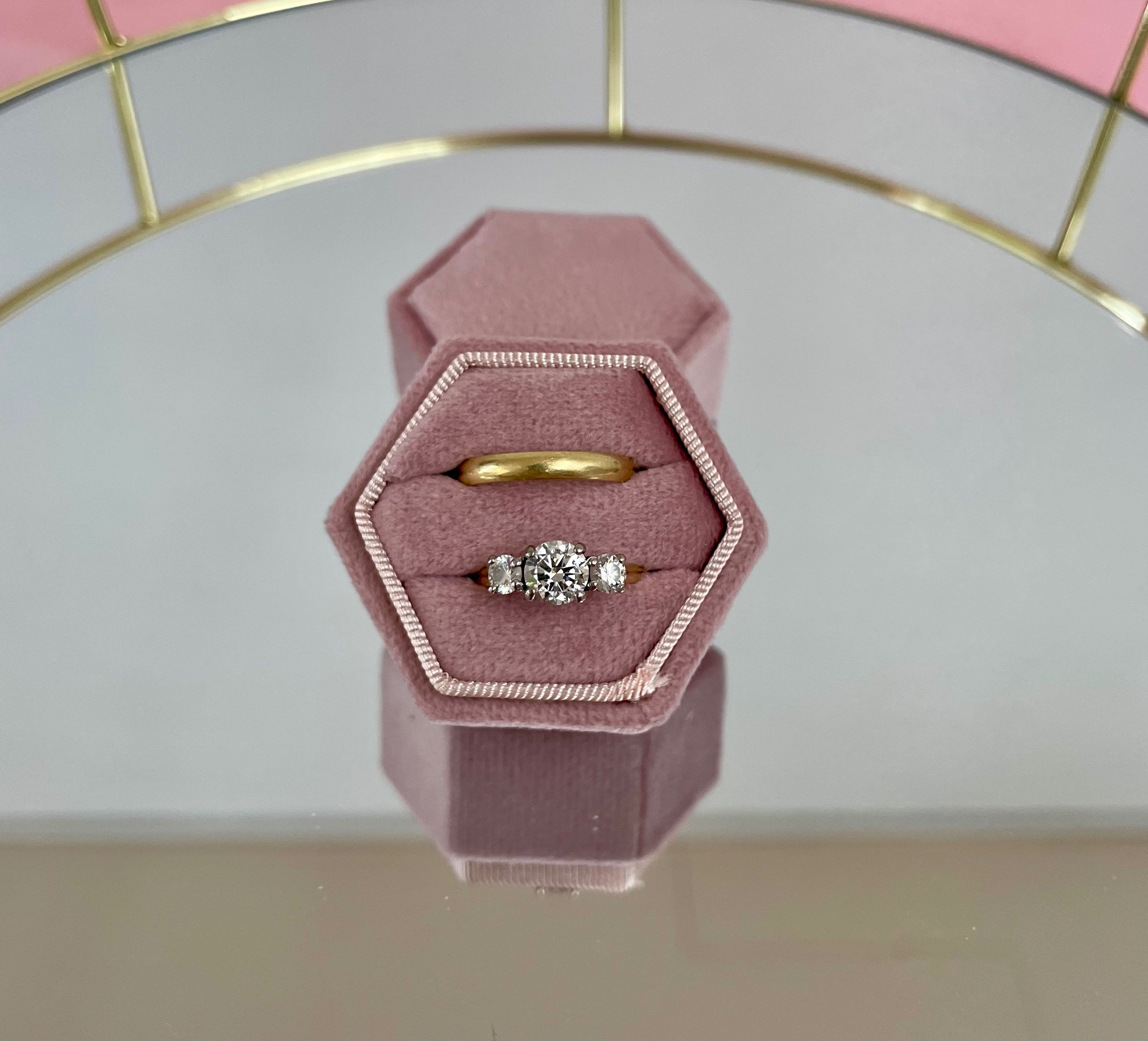 Pale Pink velvet ring box