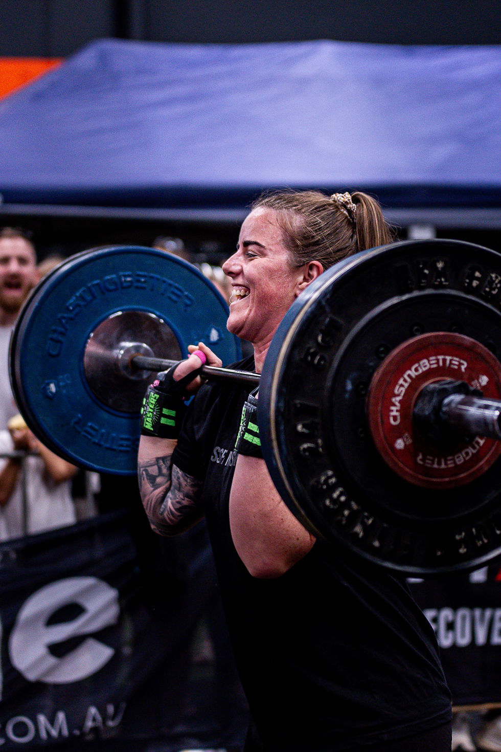 Joy to be there? A successful lift? Getting psyched up?