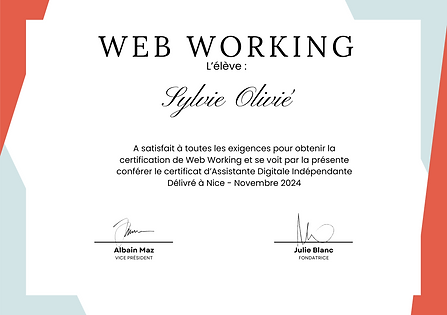 Certificat d'Assistante Digitale Indépendante