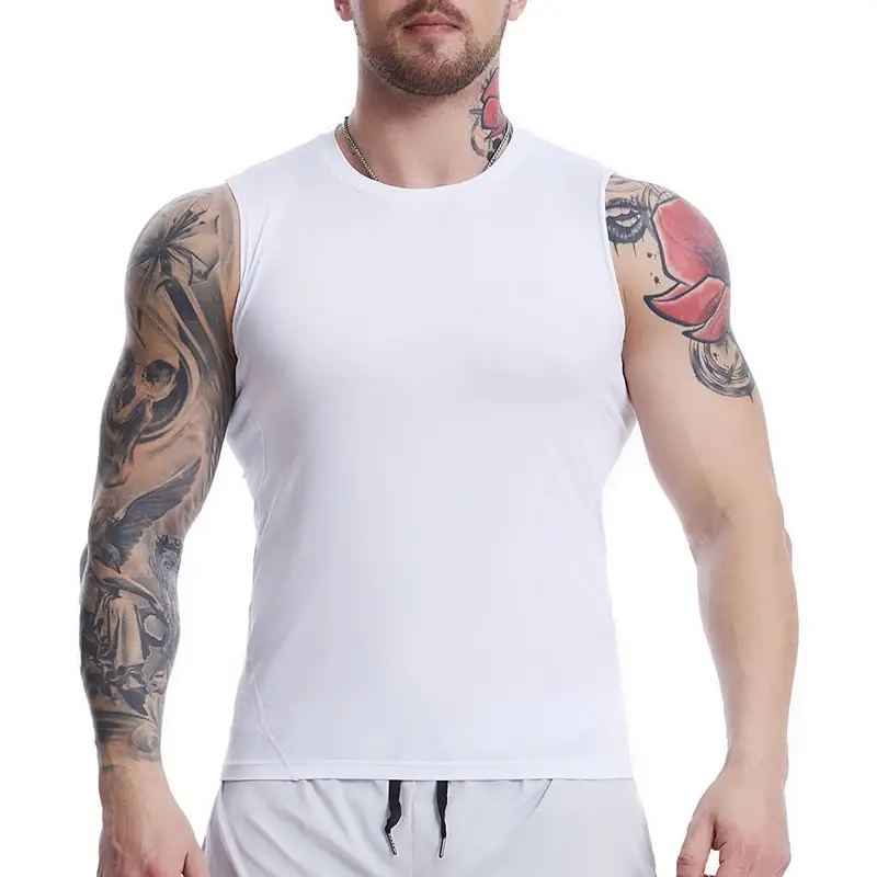 Miniature : Back Print Compression Tank Tops for Men Summer Athletic Quick Dry