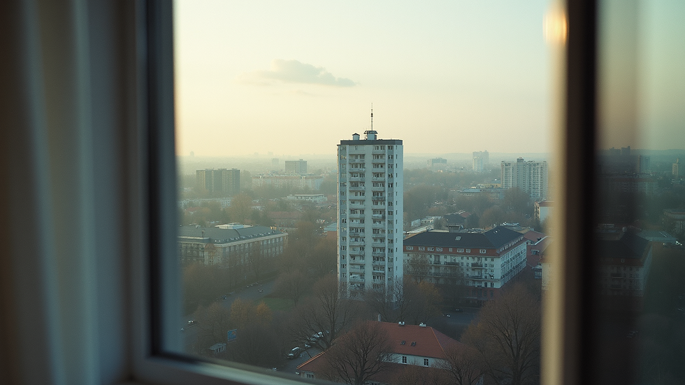 Blick aus der Vogelperspektive auf ein Apartmenthaus in Wien