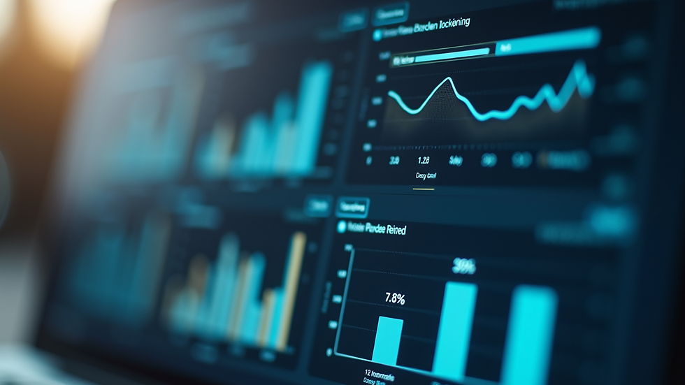 Nahaufnahme eines digitalen Dashboards mit Buchungsstatistiken
