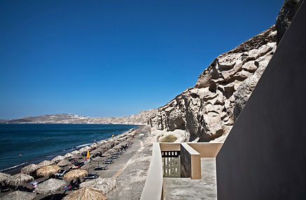 beach view from a balcony on a sunny day