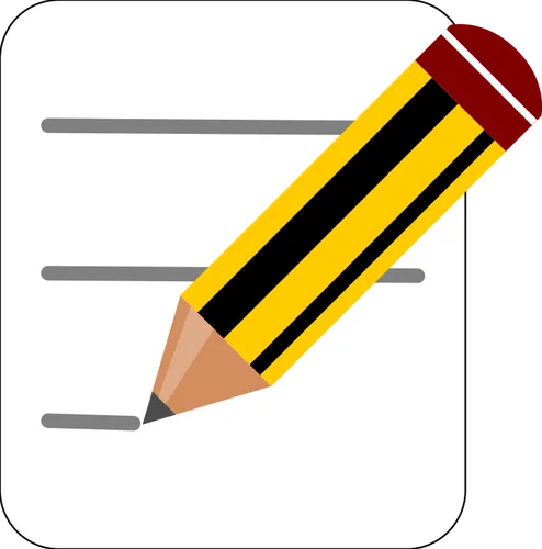 Image showing a paper and a pencil writing on it