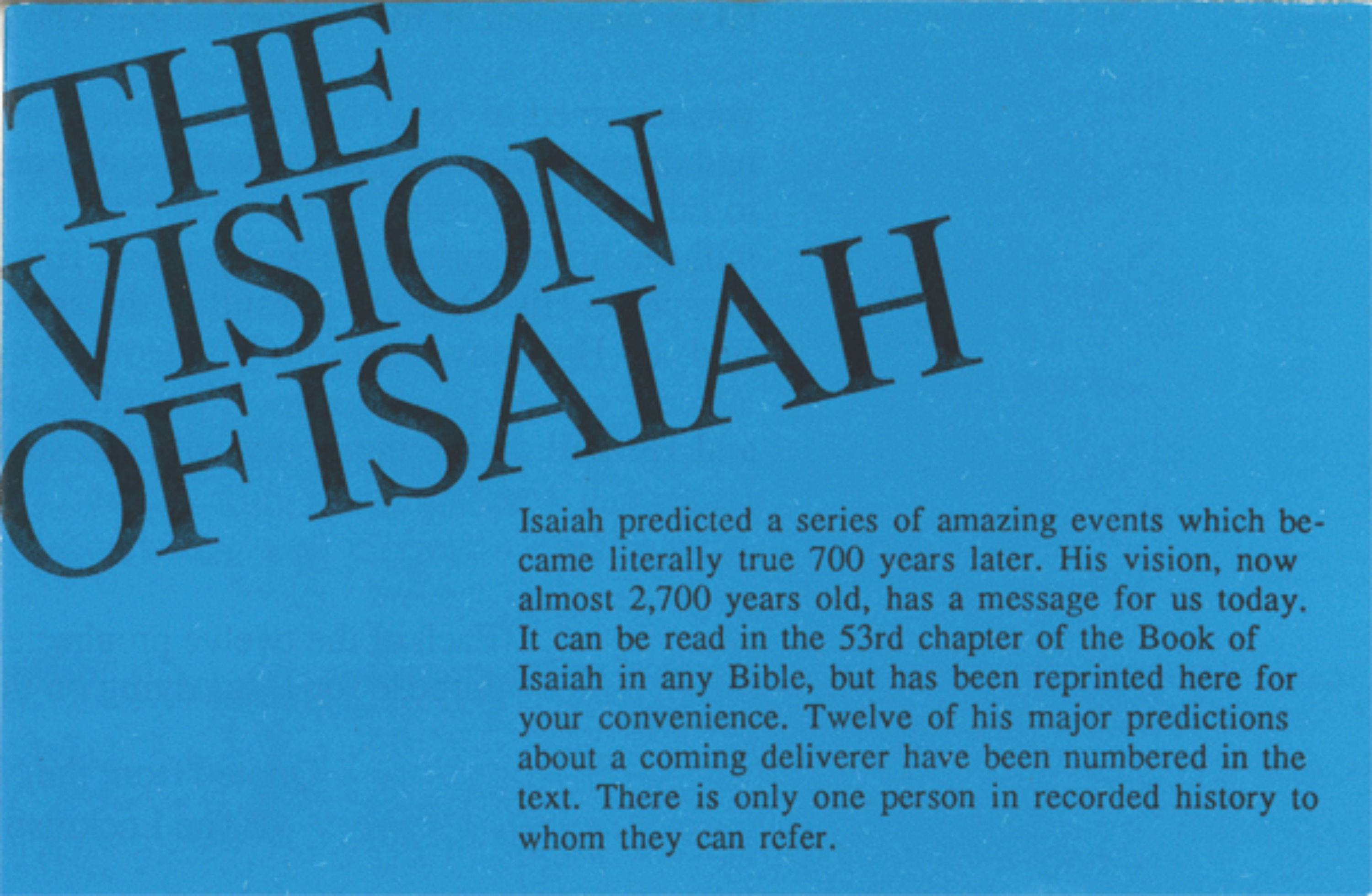 The vision of Isaiah (25 copies)