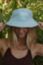 Thumbnail: REVERSIBLE! TERRY BUCKET HAT - NOUGAT + CREAM or LEMON + SEA BLUE