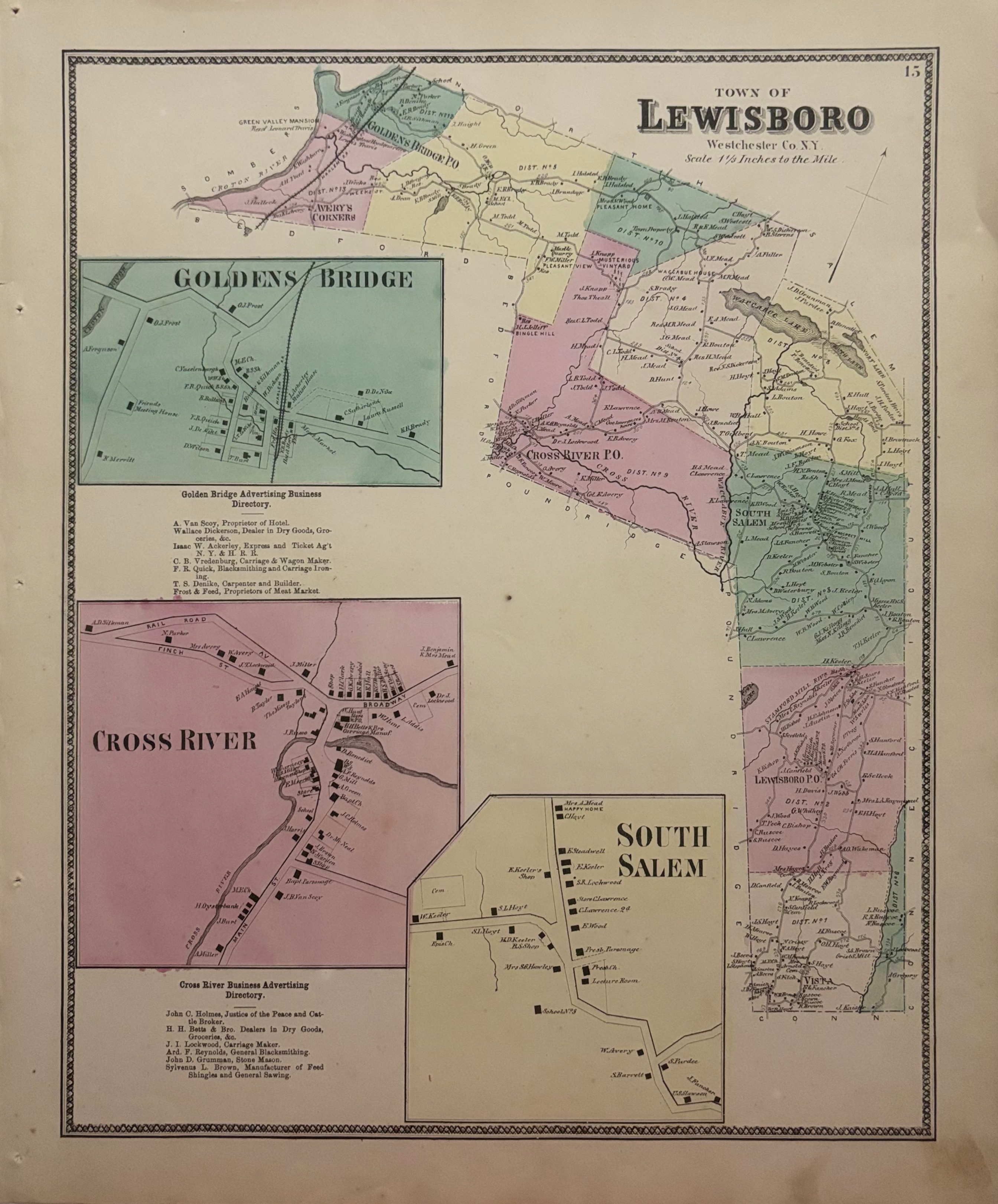 “Town of Lewisboro” by Beers, Ellis, & Soule, 1867