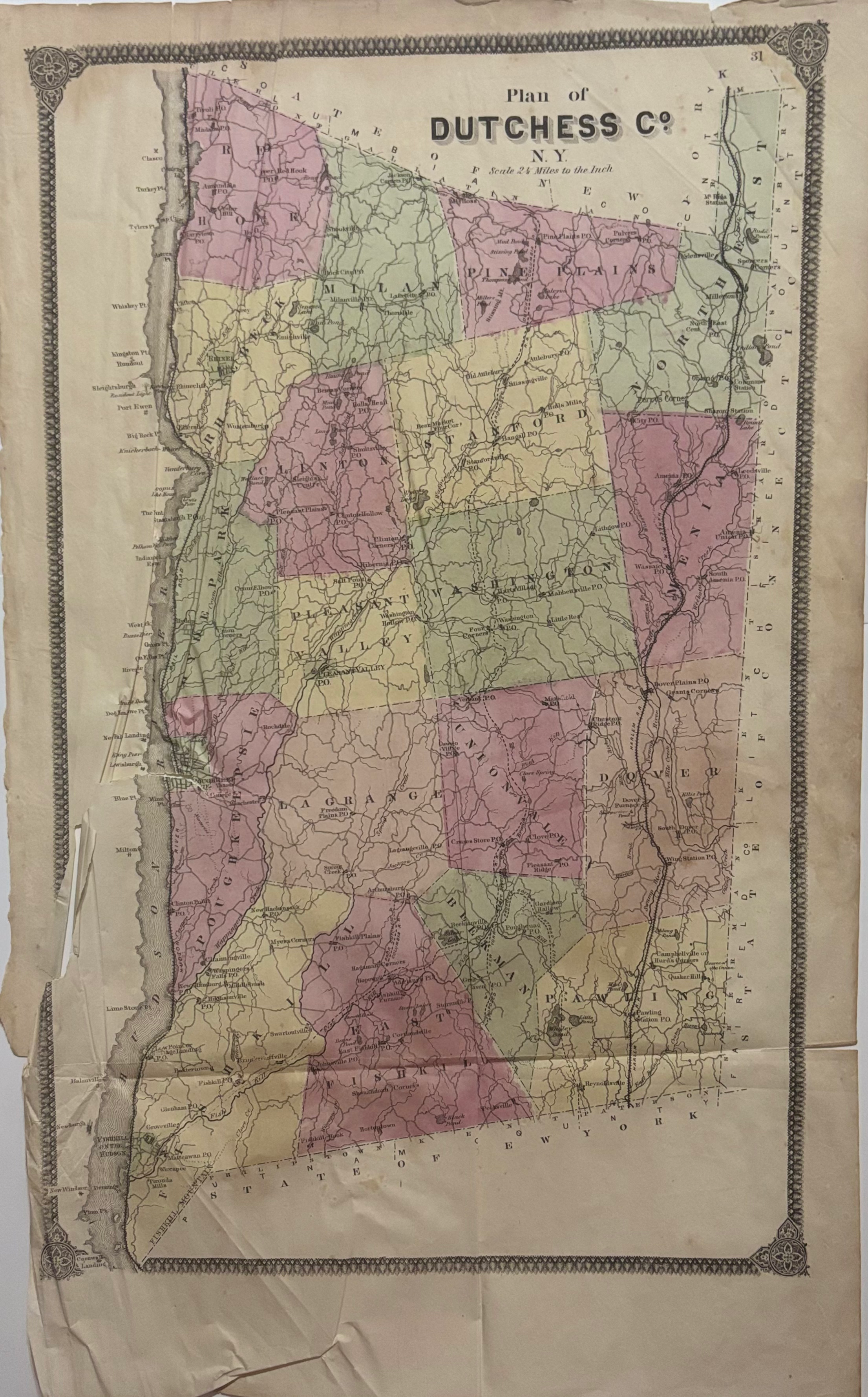 “Plan of Dutchess Co., New York” by Beers, Ellis, & Soule, 1867