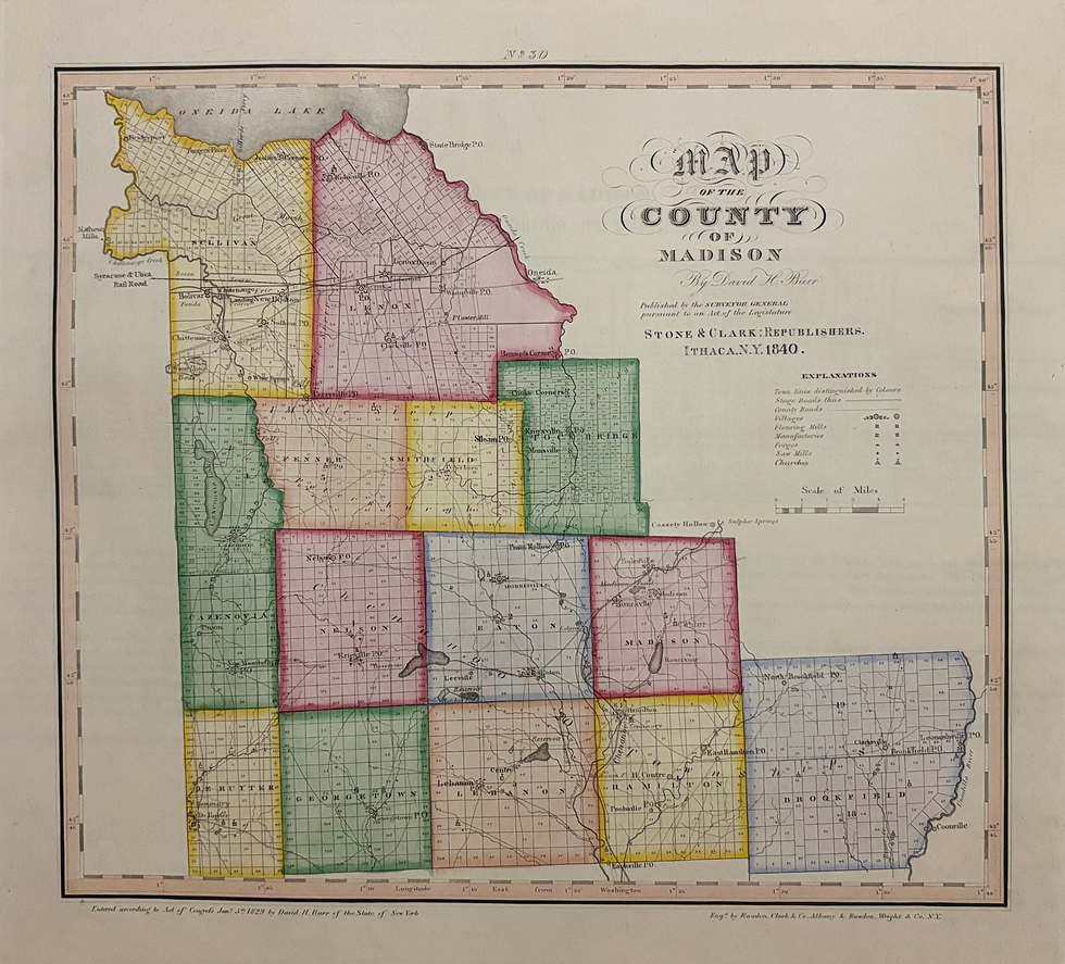 “Map of the County of Madison” by David Burr, 1840