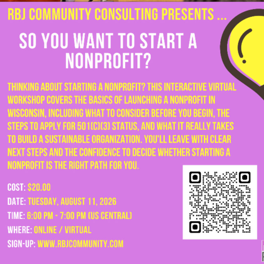 So you Want to start a nonprofit? - August 2026