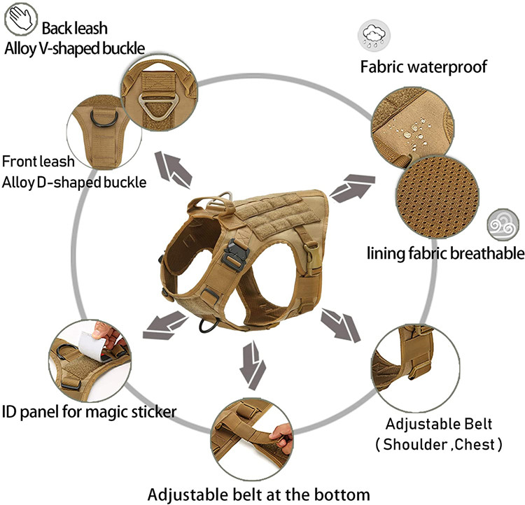 Thumbnail: Tactical Dog Harness - Heavy Duty, Adjustable Training Vest
