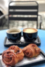 Coffee and cinnamonbun and kardamombun at Nordica31 in Antwerp