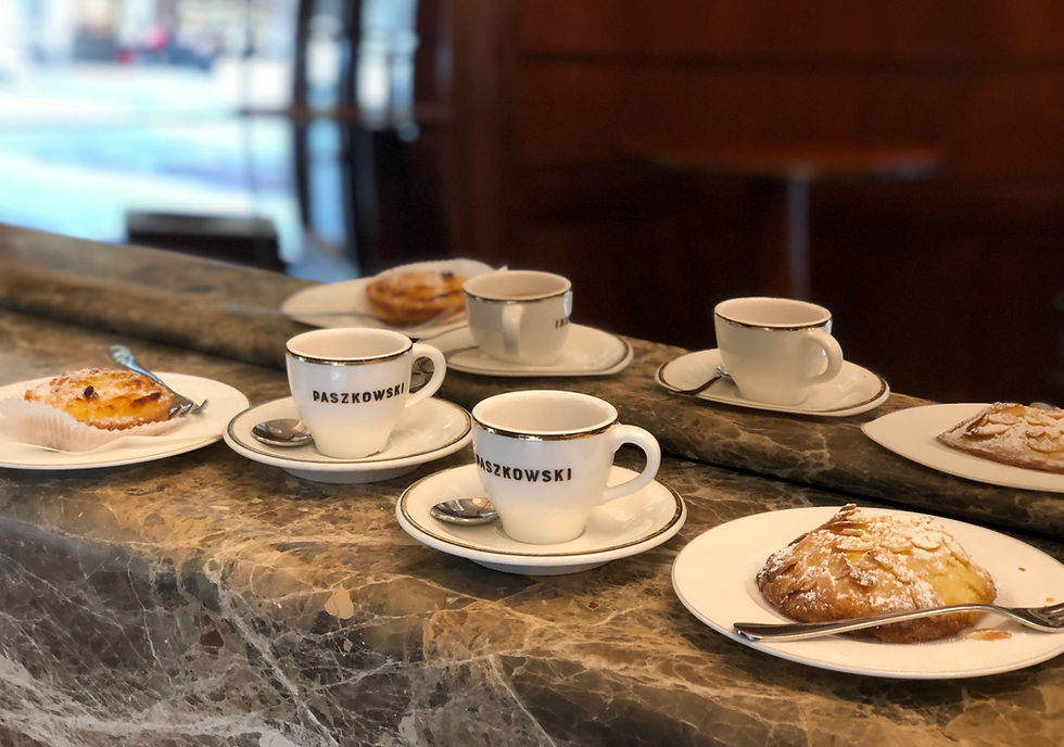 Coffee and pastry at Paszkowski in Florence Italy