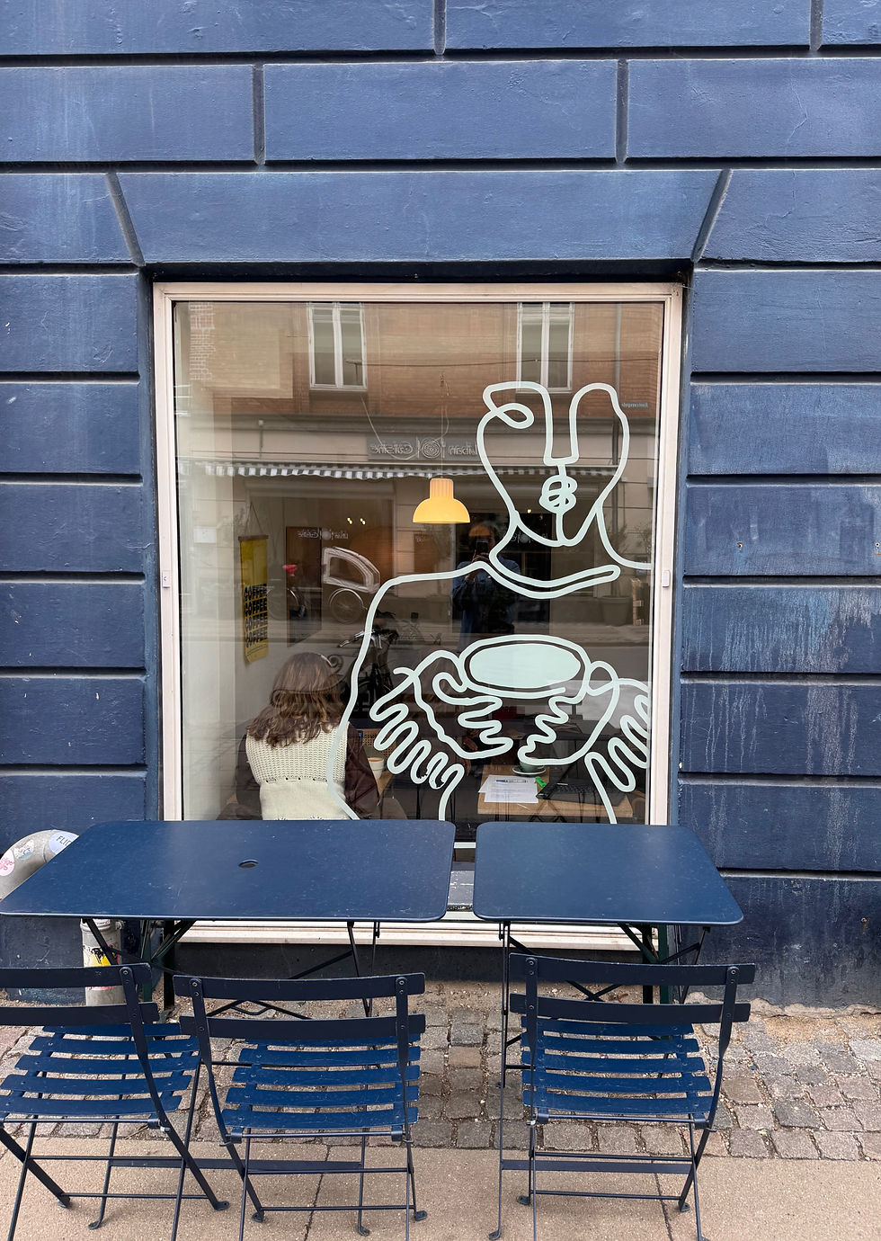 Terrace of Darcy's Kaffe in Nørrebro Copenhagen Denmak
